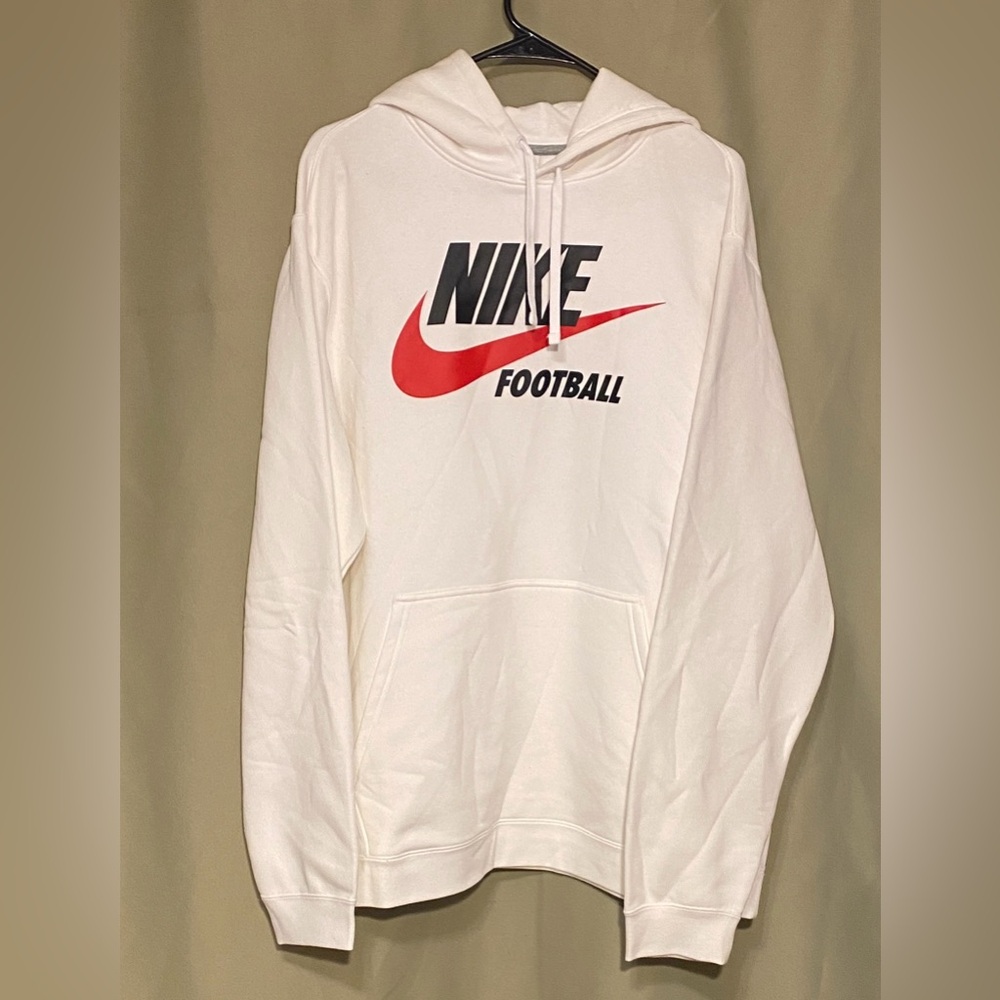 Nike Football Men’s Club Fleece Pullover Sweatshirt Hoodie White Red Black XXL